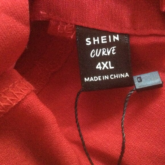 SHEIN Curve Frenchy Red NWT Scallop Trim Halter Dress Size 4XL - Picture 3 of 7